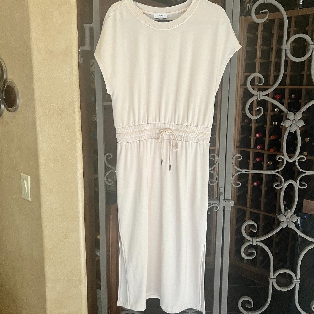 Evereve Brand  Kiara T Shirt Dress Size L Taupe/Cream color